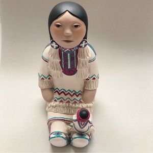 Vintage Cleo Teissedre Navajo Woman Storyteller Large Figurine